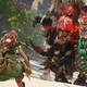 Horizon: Zero Dawn's Aloy faces-down a giant robot monster on a beach.